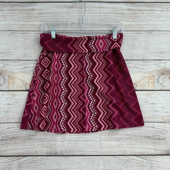 prAna Breathe Rolled Waist‎ Performance Skirt Women's Size Small Pink/Purple - Picture 1 of 8